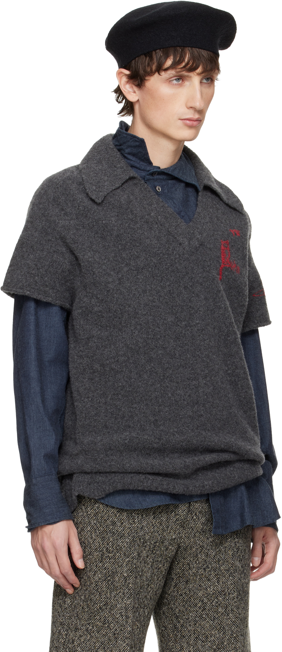 Vivienne Westwood Gray Logo Sweater Vest