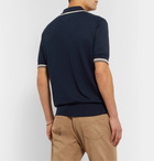 Etro - Slim-Fit Contrast-Tipped Cotton Polo Shirt - Blue