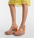 Christian Louboutin Pyra Clou studded floral chiné espadrille wedges