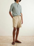 Lardini - Straight-Leg Pleated Twill Shorts - Neutrals