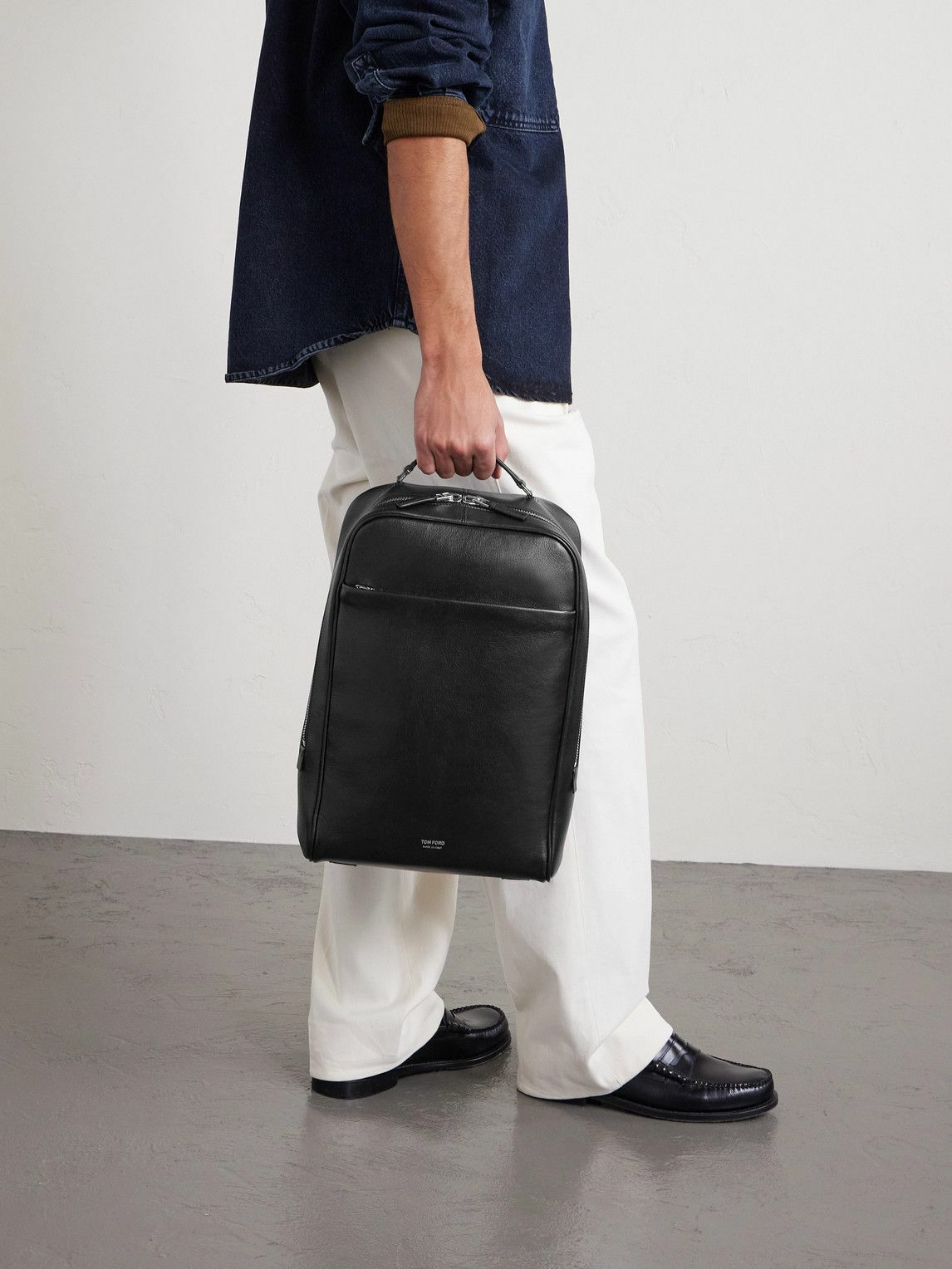 TOM FORD - Full-Grain Leather Backpack