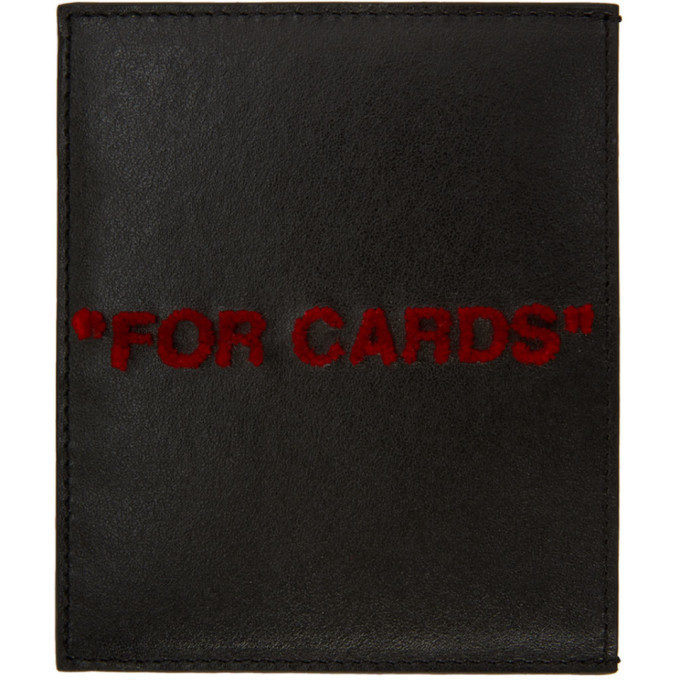 Off-White Black and Red Quote Card Holder Off-White