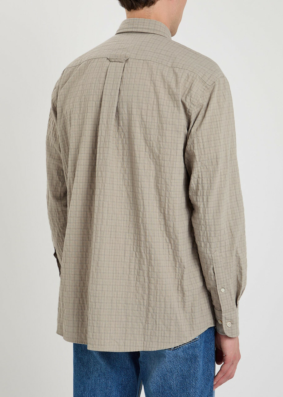 Forét Checked Cotton Shirt Khaki
