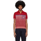 Prada Red and Blue Mouline Polo