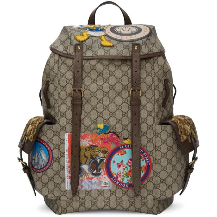 Photo: Gucci Beige GG Supreme Donald Duck Backpack