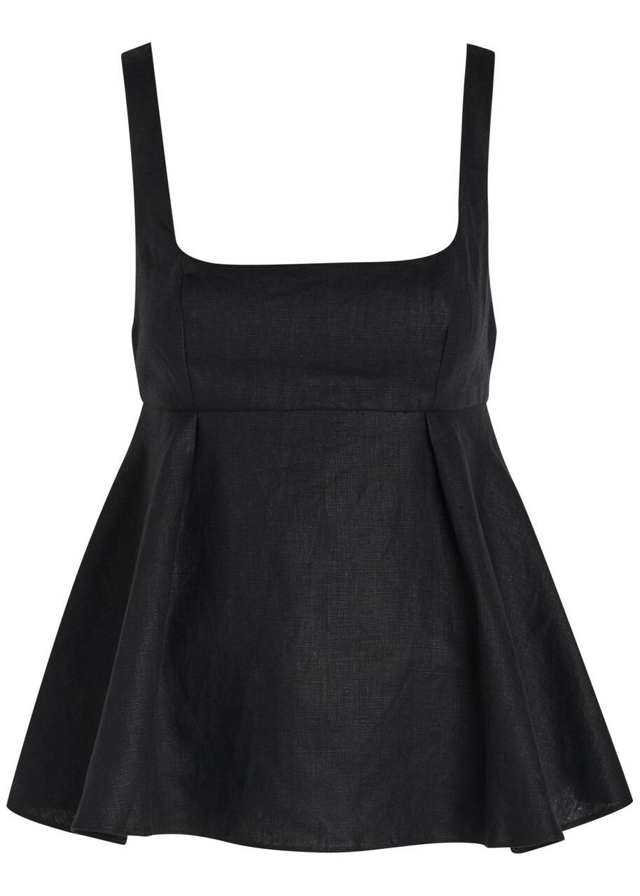 Faithfull The Brand Ellie Linen top Black