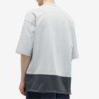 Comme des Garçons Homme Men's Heavyweight Panelled Drawstring Pock in Light Grey/Charcoal