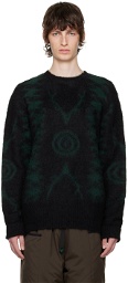 South2 West8 Black & Green Loose Sweater