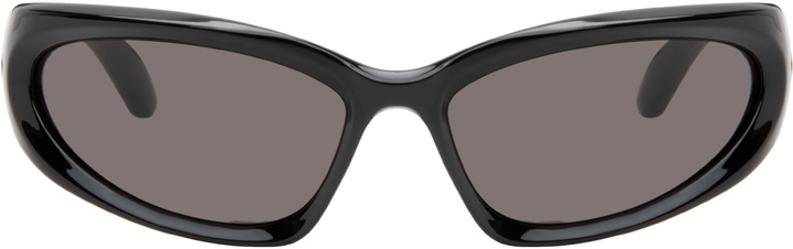 Photo: Balenciaga Black Swift Oval Sunglasses