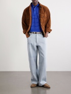 Beams Plus - Striped Cotton-Blend Terry Polo Shirt - Blue