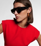 Alaïa Lettering Logo flat-top sunglasses