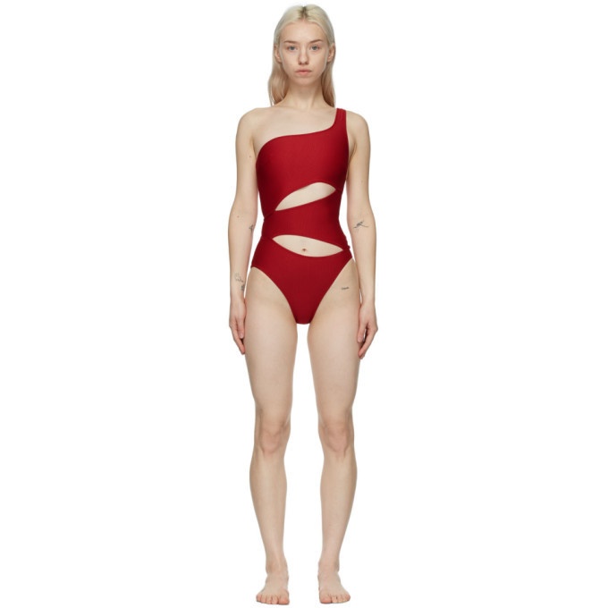 Photo: Solid and Striped Red The Louise One-Piece