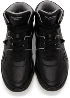 Valentino Garavani White & Grey Nappa One Stud Sneakers