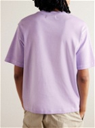 SAIF UD DEEN - Cold-Dyed Printed Cotton-Jersey T-Shirt - Purple