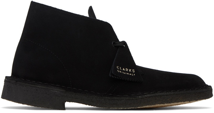 Photo: Clarks Originals Black Lace-Up Desert Boots