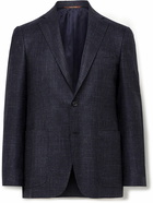 Canali - Kei Slim-Fit Checked Wool-Blend Suit Jacket - Blue