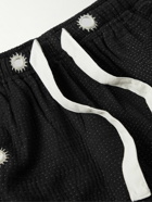 Karu Research - Embellished Embroidered Cotton Drawstring Shorts - Black