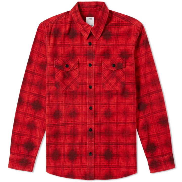 Photo: Visvim Black Elk Brushed Flannel Shirt Red