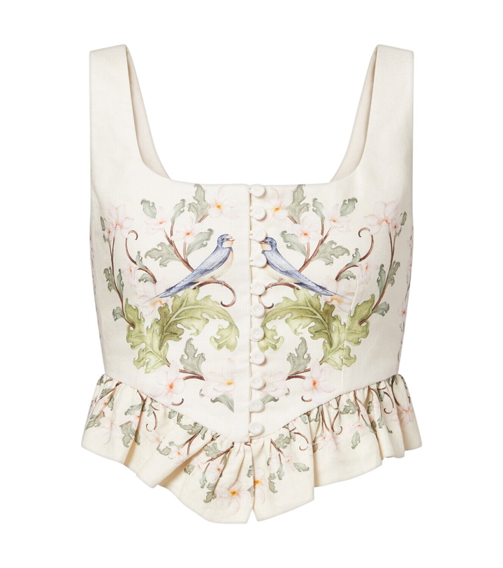 Photo: Agua by Agua Bendita Eslabón printed linen top