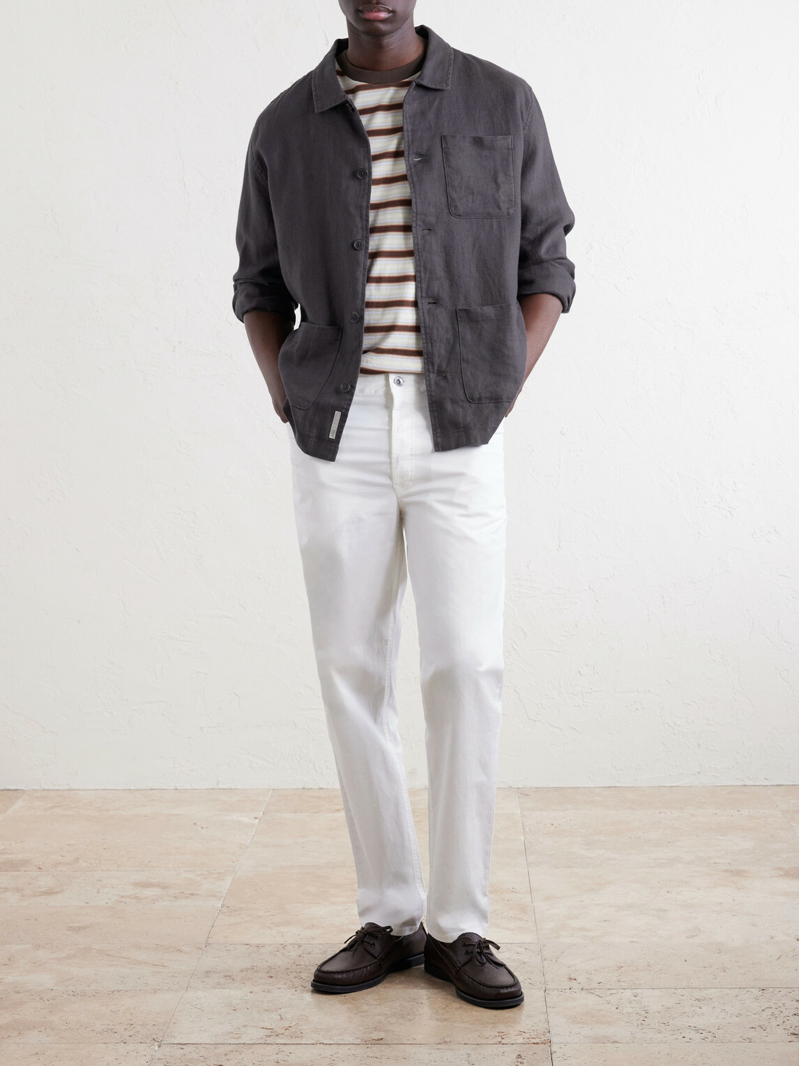 Onia - Herringbone Linen Overshirt - Brown