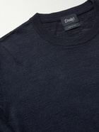 Drake's - Linen and Silk-Blend T-Shirt - Blue