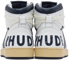 Rhude White & Navy Rhecess Hi Sneakers