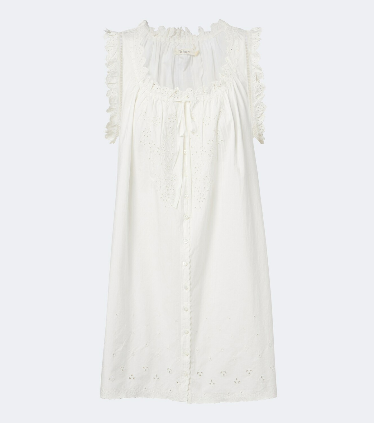 Dôen Nessie broderie anglaise cotton minidress