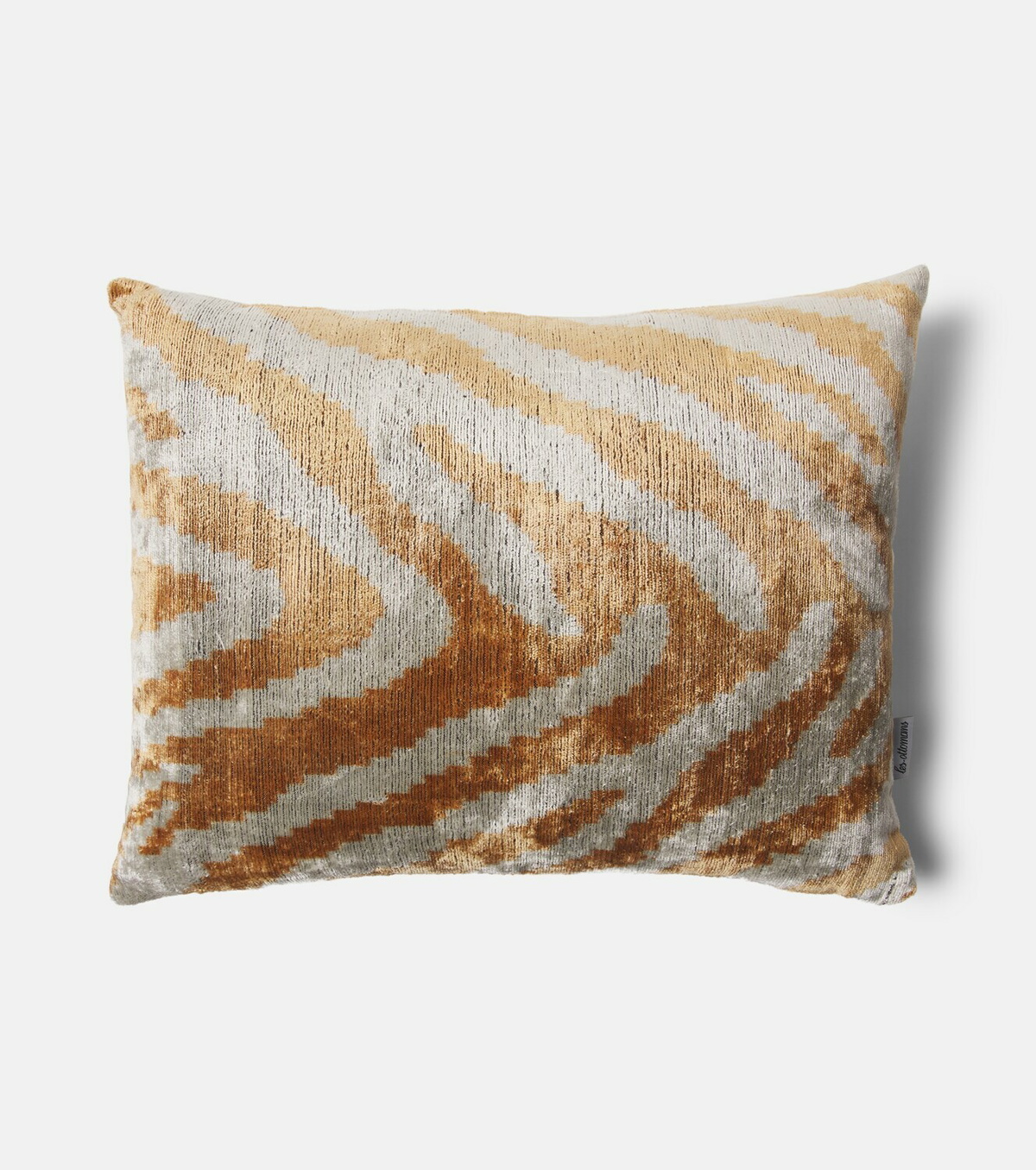 Les-Ottomans Striped silk and cotton velvet cushion