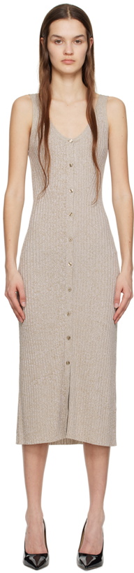 Photo: BOSS Beige Sleeveless Midi Dress