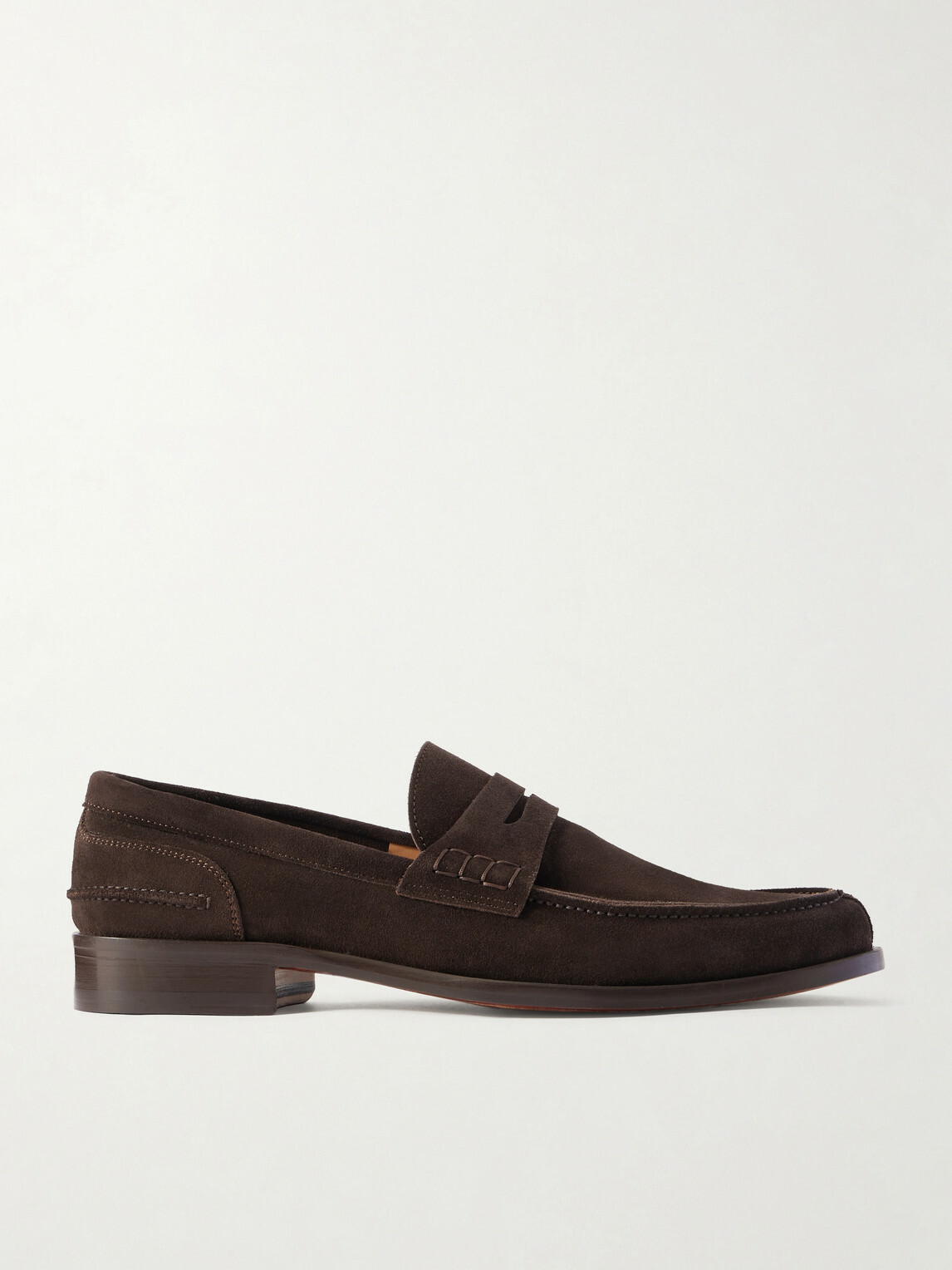 Mr P. - Split-Toe Suede Penny Loafers - Brown