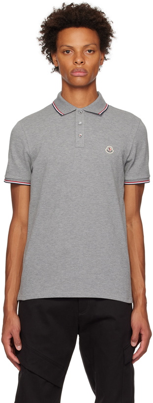 Photo: Moncler Gray Stripe Polo