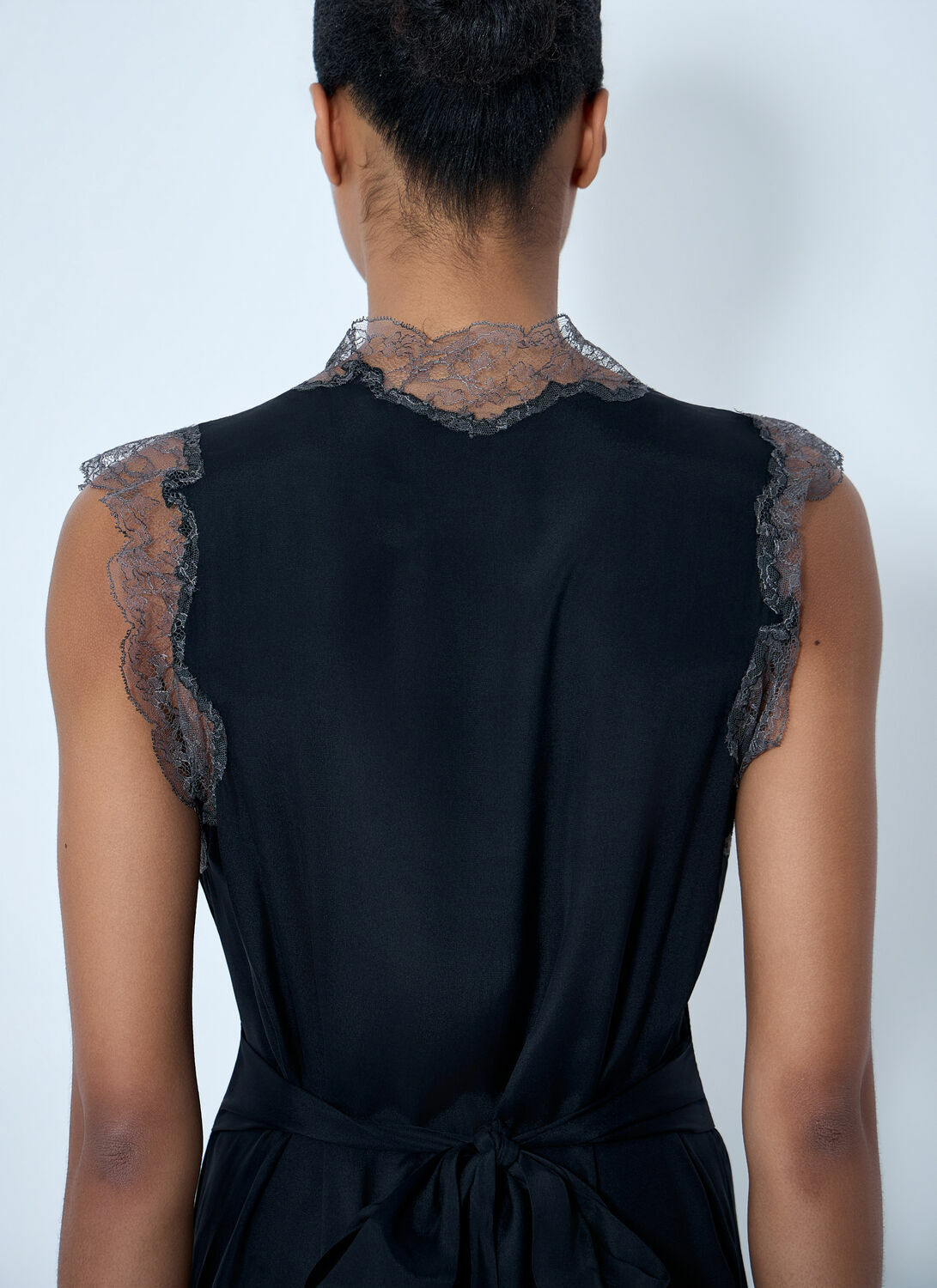 Maison Margiela Lace Trim Midi Dress