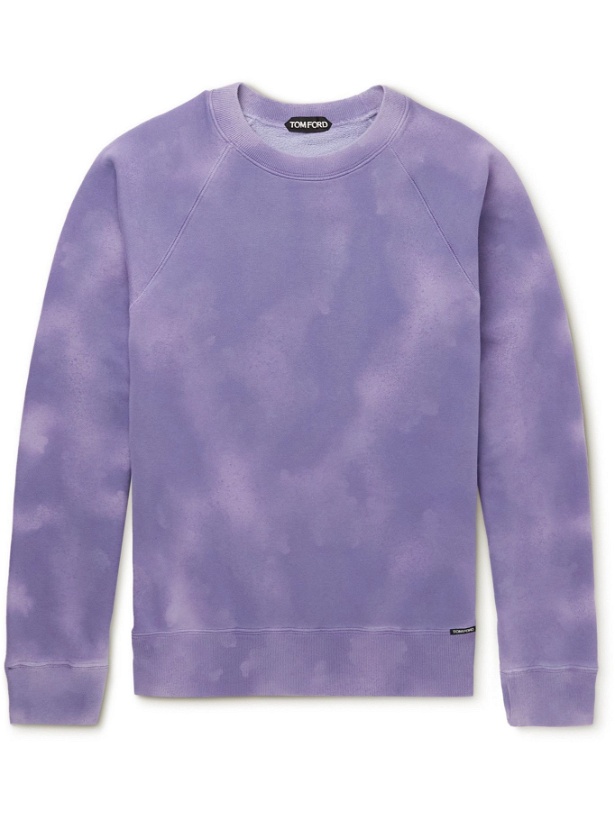 Photo: TOM FORD - Tie-Dyed Cotton-Jersey Sweatshirt - Purple