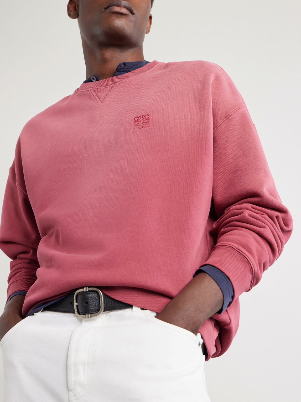 LOEWE - Anagram-Embroidered Cotton-Jersey Sweatshirt - Red