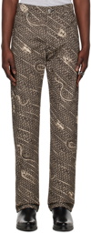 LU'U DAN Black Snake Jeans