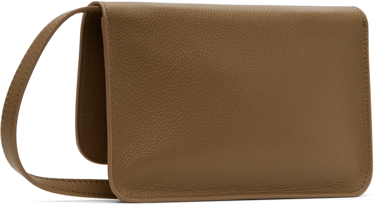 Marni Taupe Marni Mending Embroidery Leather Shoulder Bag