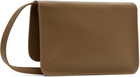Marni Taupe Marni Mending Embroidery Leather Shoulder Bag