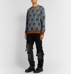 Undercover - Valentino Printed Loopback Cotton-Jersey Sweatshirt - Blue