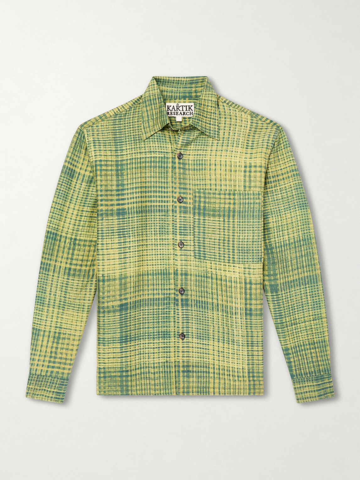 Kartik Research - Pataudi Checked Silk Shirt - Green