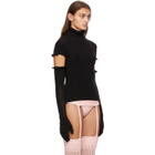 ISA BOULDER SSENSE Exclusive Black Bloom Gloves Turtleneck