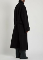 Lemaire High-neck Wool Coat Black