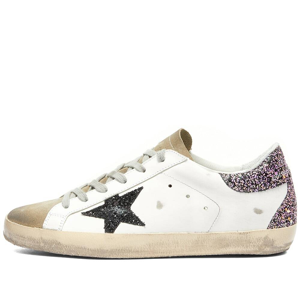 Golden Goose Women's Super-Star Leather Sneakers in White/Taupe/Fuxia ...