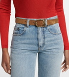 Saint Laurent - Monogram suede belt