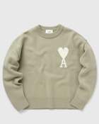 Ami Paris Off White Adc Sweater Green - Mens - Pullovers