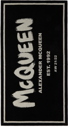 Alexander McQueen Black 'McQueen' Beach Towel
