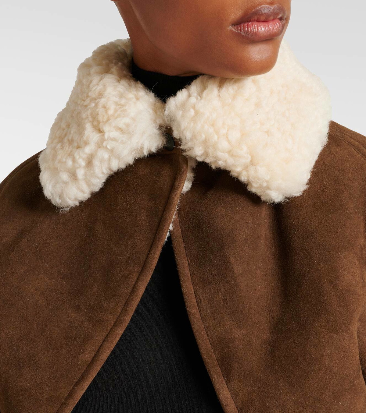 Alaïa Shearling-trimmed suede jacket ALAÏA