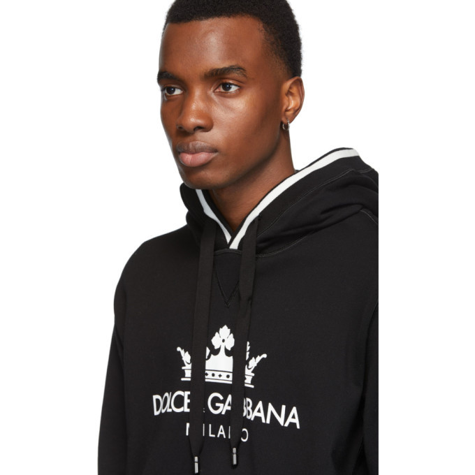 Dolce and Gabbana Black Crown Hoodie Dolce Gabbana