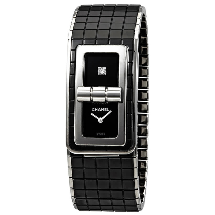 Photo: Chanel Black Code Coco Black Diamond Dial Ladies Steel and Ceramic Watch H5147