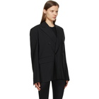 Junya Watanabe Black Open Back Double-Breasted Blazer