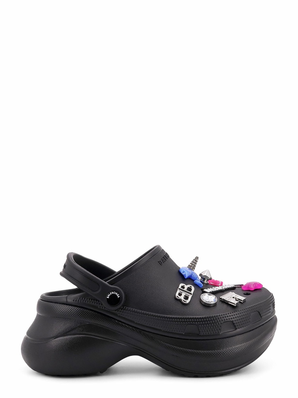 Photo: Black Rubber Balenciaga X Crocsâ ¢ Mules